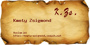Kmety Zsigmond névjegykártya
